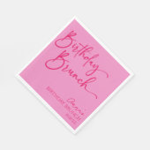 ホットピンクモダンミニマル誕生日ブランチパーティー スタンダードランチョンナプキン (角)