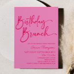 ホットピンクモダンミニマル誕生日ブランチパーティー 招待状<br><div class="desc">ホットピンクモダンミニマル誕生日ブランチパーティの招待状!</div>