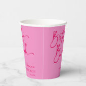 ホットピンクモダンミニマル誕生日ブランチパーティー 紙コップ (右)