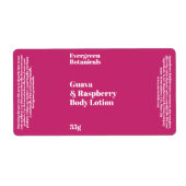 ホットピンクモダン化粧品ボトルラベル ラベル (正面)