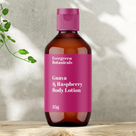 ホットピンクモダン化粧品ボトルラベル ラベル