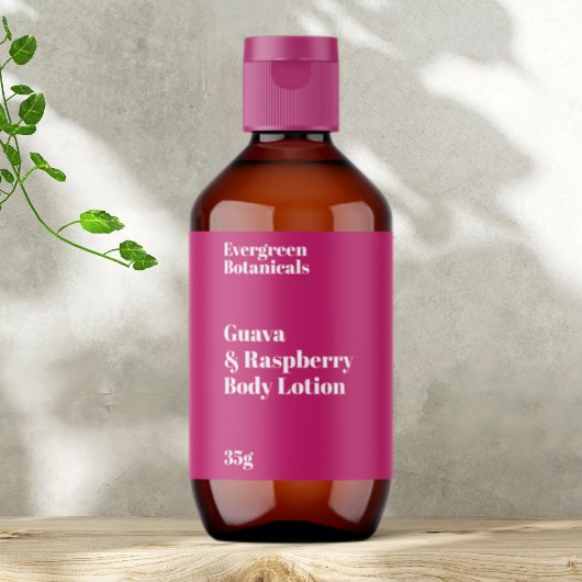 ホットピンクモダン化粧品ボトルラベル ラベル