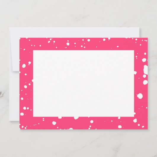 ホットピンクモダン絵を描(ばちゃばちゃ)跳ねる写真卒業 サンキューカード (裏面)