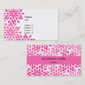 ホットピンクモダン花柄 名刺 (正面/裏面)