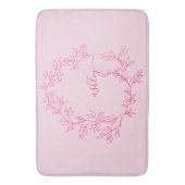 ホットピンクモノグラムガールズドルムルーム バスマット (正面縦)