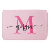 ホットピンクモノグラムガールズドルムルーム バスマット (正面)