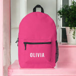 ホットピンクモノグラムガールズ新学期 プリントバックパック<br><div class="desc">ホットピンクのモノグラム女の子のスタイルプリントされたバックパックで新学期で学校の年を開始！この目を引くバックパックはホットピンク鮮やかのデザインを備えパーソナライズされたて、あなたのモノグラムとトレンディーの外観ユニークを提供する。本、供給運品、日常の必需品に最適で、ファッションと機能の両方を提供。耐久性の高い建築と調節可能なストラップを使用して、心地よいと長寿のために構築されている。このシックはっきりしたなリュックサックで最初の日の印象をパーソナライズされた作れ！</div>