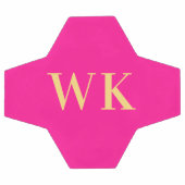 ホットピンクモノグラムミニマルイニシャル サッカーボール (フラット)