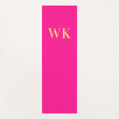 ホットピンクモノグラムミニマルイニシャル ヨガマット (正面)