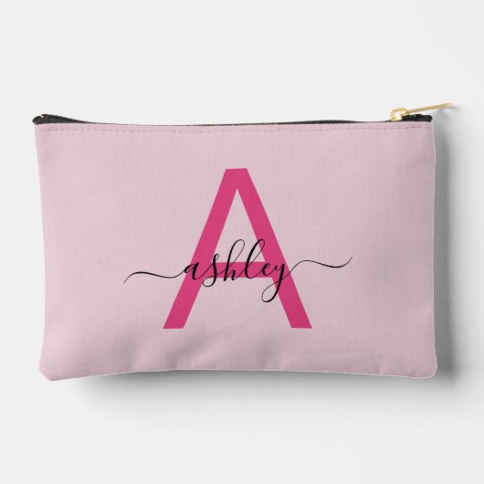 ホットピンクモノグラム名少女の脚本 アクセサリーポーチ (裏面)