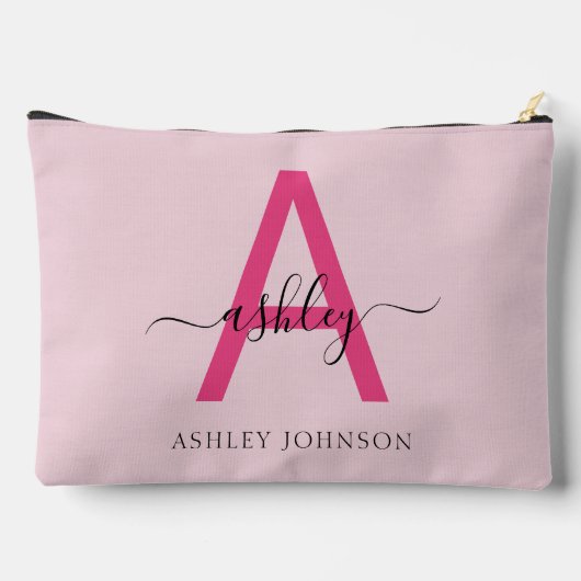 ホットピンクモノグラム名少女の脚本 アクセサリーポーチ (裏面)