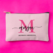 ホットピンクモノグラム名少女の脚本 アクセサリーポーチ