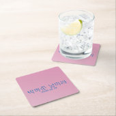 ホットピンクモノグラム編集可能テンプレート3d모노그램 スクエアペーパーコースター (インサイチュ)