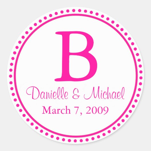 ホットピンクモノグラム ラウンドシール (正面)