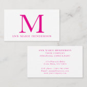 ホットピンクモノグラム 名刺 (正面/裏面)