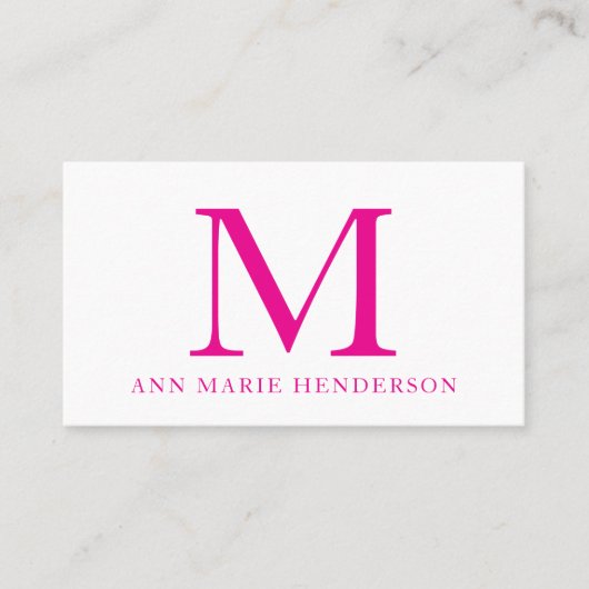 ホットピンクモノグラム 名刺 (正面)
