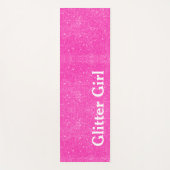 ホットピンクヨガグリッターガールスパカスタマイズクル ヨガマット (正面)