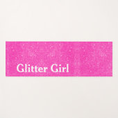 ホットピンクヨガグリッターガールスパカスタマイズクル ヨガマット (正面(横))