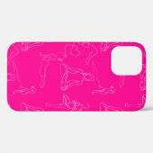 ホットピンクヨガポジションラインスケッチ Case-Mate iPhoneケース (裏面 (横))