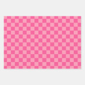 ホットピンクライトピンクチェック包装紙シート ラッピングペーパーシート (正面3)