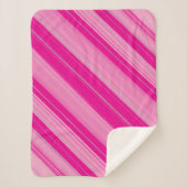 ホットピンクライトピンク&シルバーキャンディーケーンストライプ シェルパブランケット (正面)