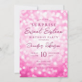ホットピンクライトフォトサプライズSweet 16 招待状 (正面)