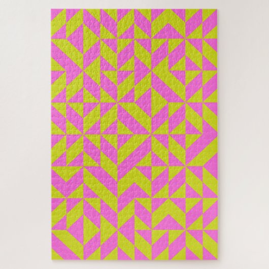 ホットピンクライムの文字形状パターン ジグソーパズル (縦)