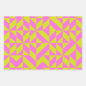 ホットピンクライムの文字形状パターン ラッピングペーパーシート (正面2)