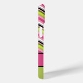 ホットピンクライムシェブロンパターンカスタムモノグラム Case-Mate iPhoneケース (裏面 / 右)