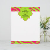 ホットピンクライムゼブラプリント用凸版文房具 レターヘッド (スタンド正面)