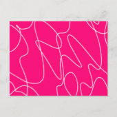 ホットピンクラインアート ポストカード (正面)