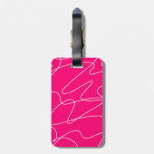 ホットピンクラインアート ラゲッジタグ (裏面縦)