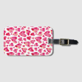 ホットピンクラブハートパターン ラゲッジタグ (正面横)