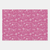 ホットピンクラブバグ虫のイラストレーションパターン ラッピングペーパーシート (正面3)