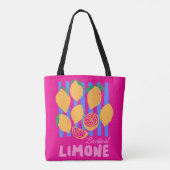 ホットピンクラヴィタアルリモンマーケットトート トートバッグ (裏面)
