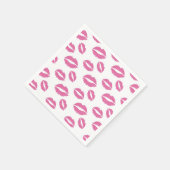 ホットピンクリップキスパターンガールスウィート16 スタンダードカクテルナプキン (角)