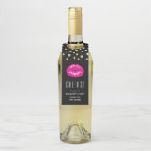 ホットピンクリップグラマラスイラストレーションと紙吹雪 ボトルネックタグ (ボトル)