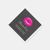 ホットピンクリップグラマラスイラストレーションバチェロレッテ スタンダードカクテルナプキン (角)