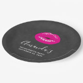 ホットピンクリップグラマラスイラストレーションバチェロレッテ ペーパープレート (アングル)