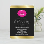 ホットピンクリップグラマラスイラストレーションバチェロレッテ 招待状 (スタンド正面)