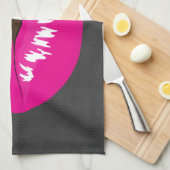 ホットピンクリップグラマラスイラストレーション キッチンタオル (四つ折り)