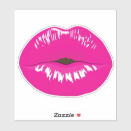 ホットピンクリップグラマラスイラストレーション シール