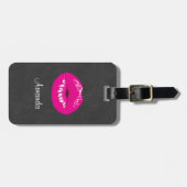 ホットピンクリップグラマラスイラストレーション ラゲッジタグ (正面横)