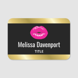 ホットピンクリップグラマラスイラストレーション 名札