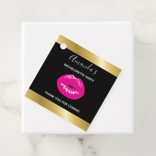 ホットピンクリップグラマラス金ゴールドグラディエ縁どント フェイバータグ (インサイチュ)