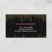 ホットピンクリップメイクアップアーティストモダン金ゴールド紙吹雪 名刺 (裏面)