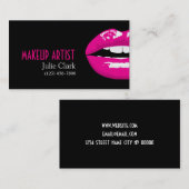 ホットピンクリップメイクアップアーティスト名刺 名刺 (正面/裏面)