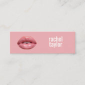ホットピンクリップメイクアップビジネスカード スキニー名刺 (正面)