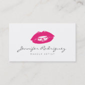 ホットピンクリップリップメイクアップアーティストコスメティック 名刺 (正面)