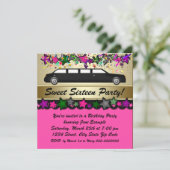 ホットピンクリムシンSweet sixteenパーティの招待状 招待状 (スタンド正面)